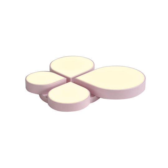 Petite Macaron Style Led Flush Ceiling Light For Kindergarten With Flat Petal Design