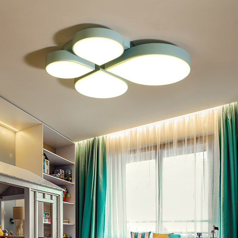 Petite Macaron Style LED Flush Ceiling Light for Kindergarten with Flat Petal Design