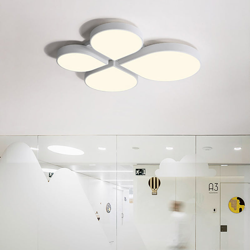 Petite Macaron Style LED Flush Ceiling Light for Kindergarten with Flat Petal Design