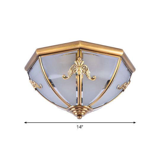 Brass Flush Mount Ceiling Light with Opal Glass Bowl - Small/Medium/Large, 2/3/6 Lights - Classic Design