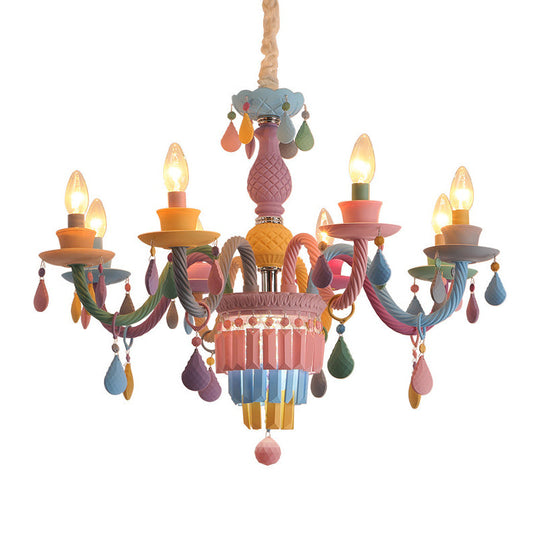 Nursing Room Chandelier: Multi-Color Pendant Light With Teardrop Glass For A Welcoming Foyer