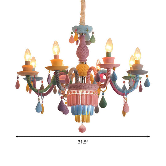 Nursing Room Chandelier: Multi-Color Pendant Light With Teardrop Glass For A Welcoming Foyer