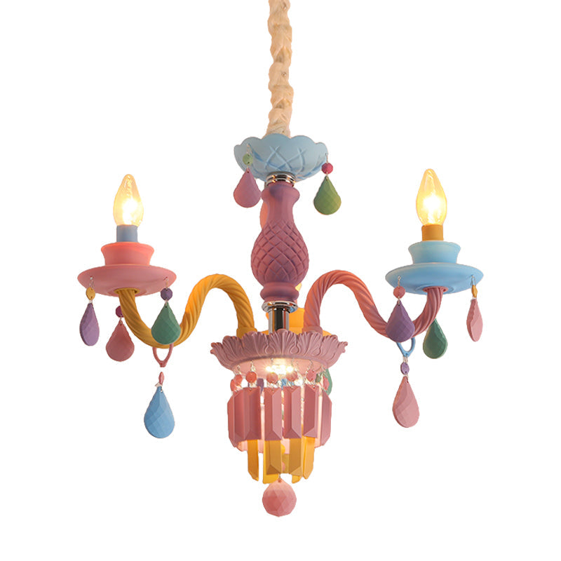 Nursing Room Chandelier: Multi-Color Pendant Light With Teardrop Glass For A Welcoming Foyer