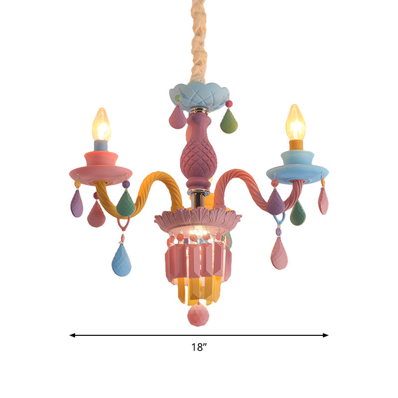 Nursing Room Chandelier: Multi-Color Pendant Light With Teardrop Glass For A Welcoming Foyer