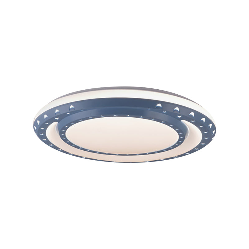 Art Deco Led Flush Mount Ceiling Light For Nursing Room - Acrylic Round Style