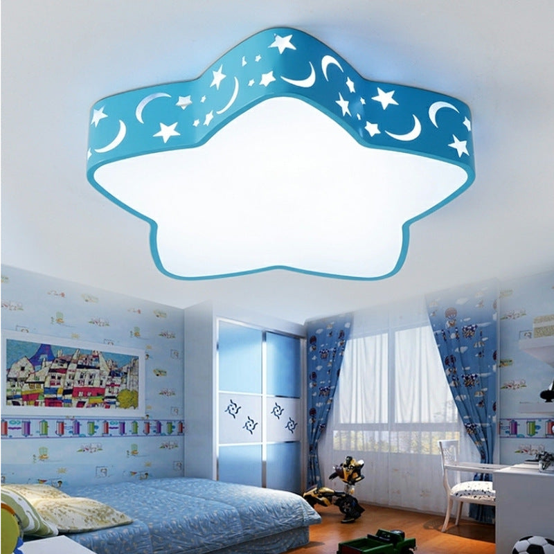 Kids' Etched Star LED Ceiling Light with Animated Design