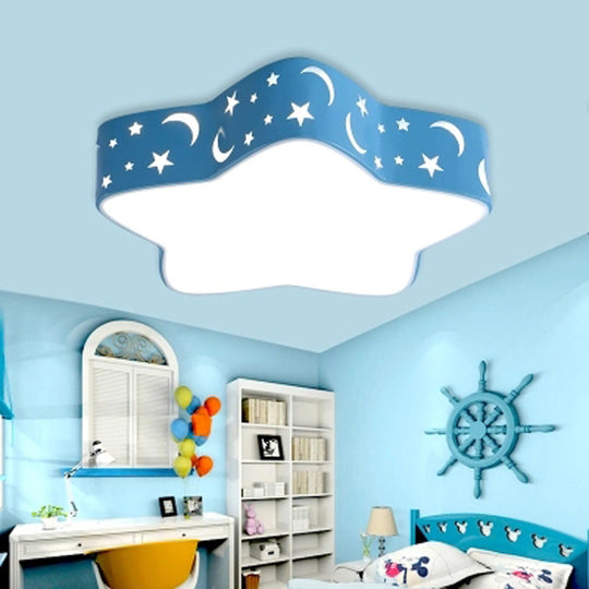 Kids' Etched Star LED Ceiling Light with Animated Design