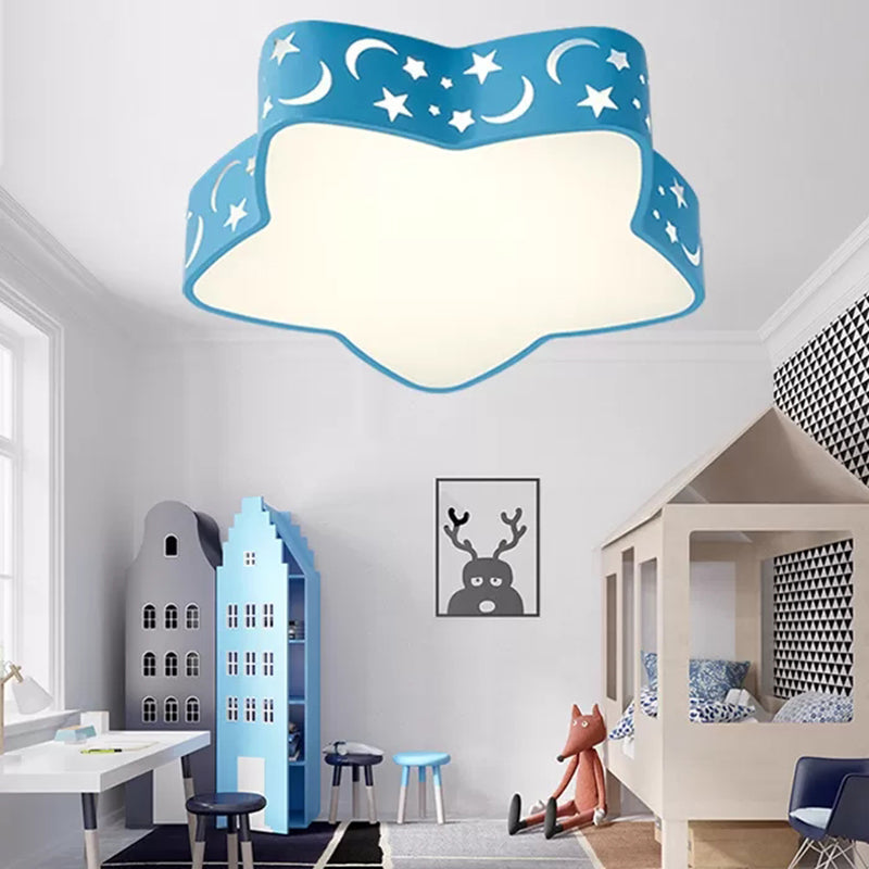 Kids' Etched Star LED Ceiling Light with Animated Design