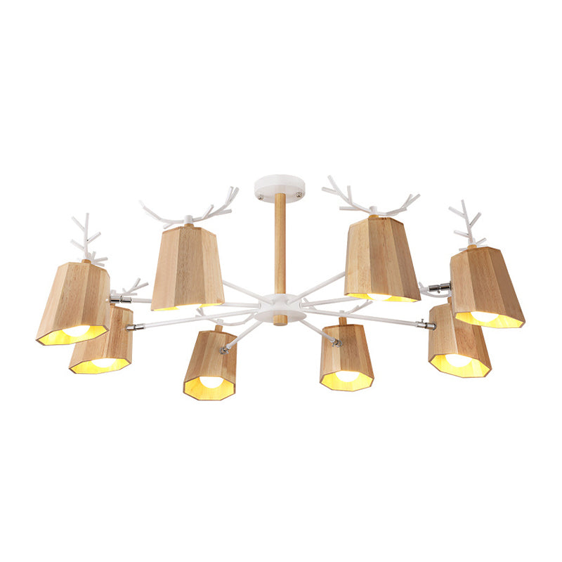 Minimalist Nordic Pendant Light With Deer Horn Design For Living Room In Beige