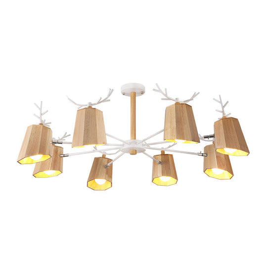 Minimalist Nordic Pendant Light With Deer Horn Design For Living Room In Beige