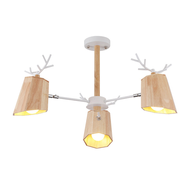 Minimalist Nordic Pendant Light With Deer Horn Design For Living Room In Beige