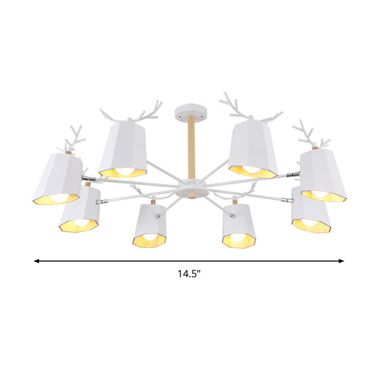 Antler Pendant Light With Tapered Shade: Modern Metal Nordic Lighting Fixture