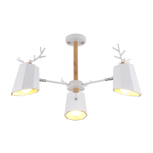 Antler Pendant Light With Tapered Shade: Modern Metal Nordic Lighting Fixture