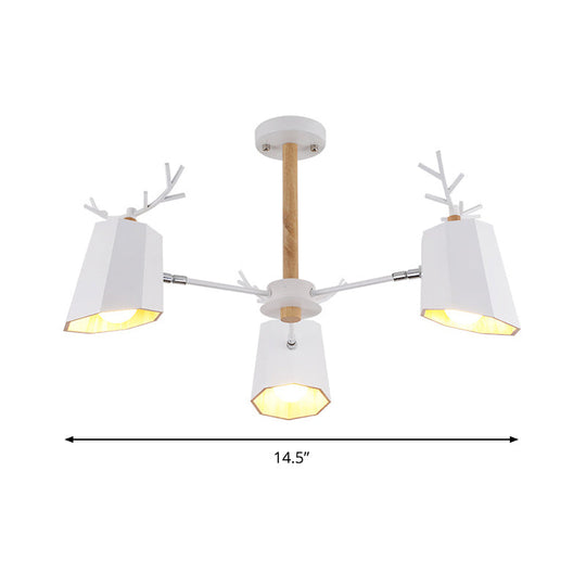 Antler Pendant Light With Tapered Shade: Modern Metal Nordic Lighting Fixture