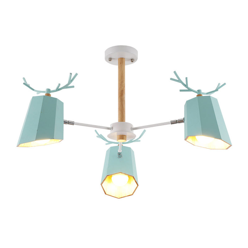 Antler Pendant Light With Tapered Shade: Modern Metal Nordic Lighting Fixture