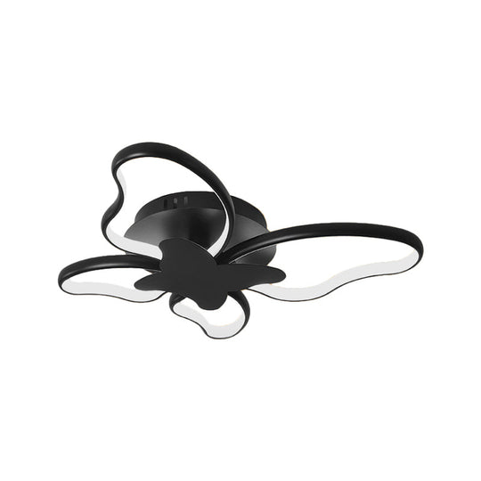 Modern LED Butterfly Ceiling Light - Acrylic Flush Mount for Bedroom