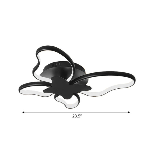 Modern LED Butterfly Ceiling Light - Acrylic Flush Mount for Bedroom