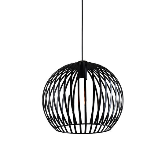 Rustic Iron Ceiling Hanging Lamp - Cone/Oval/Globe Shape With 1 Light Black | Dining Room Lighting