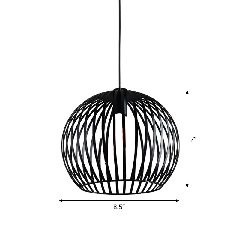 Rustic Iron Ceiling Hanging Lamp - Cone/Oval/Globe Shape With 1 Light Black | Dining Room Lighting