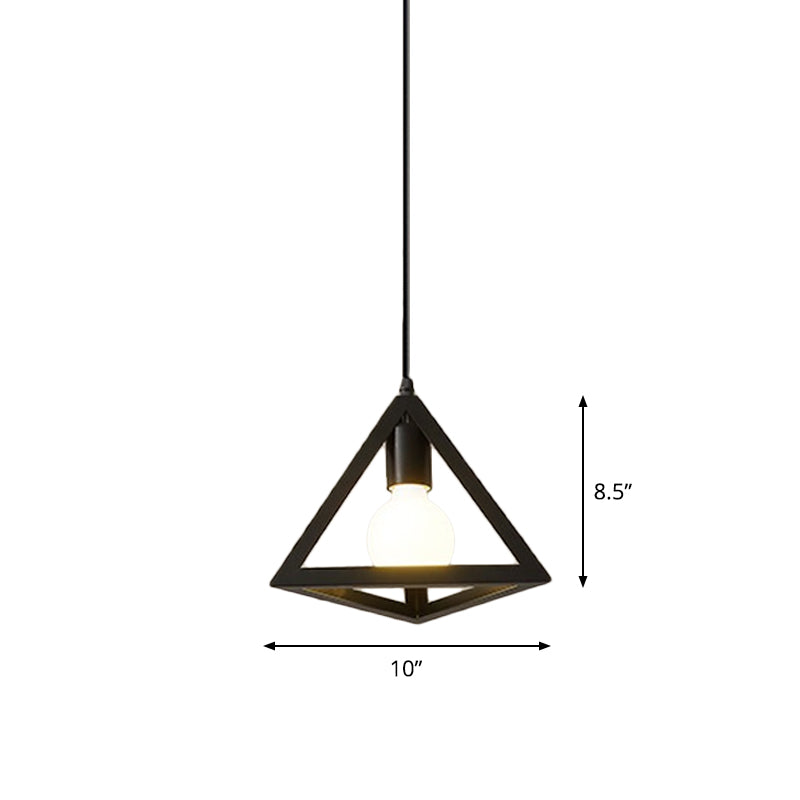 Iron Hanging Pendant Light with Black Industrial Design - Perfect for Dining Rooms or Suspended Over Tables