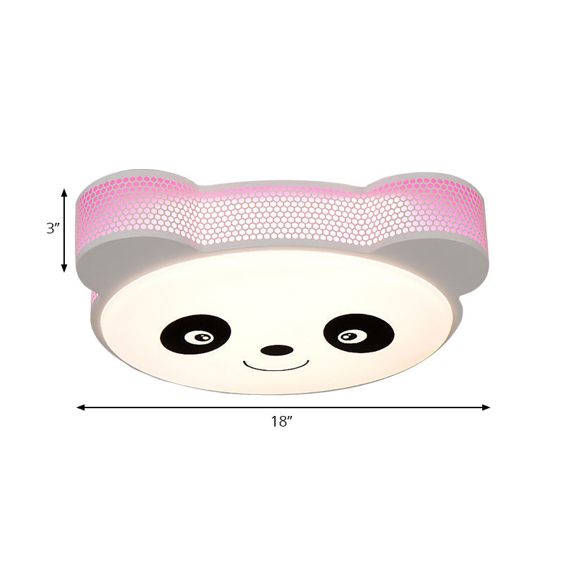 Kids' Cartoon Panda Flush Mount Ceiling Light - Acrylic Fixture for Kindergarten