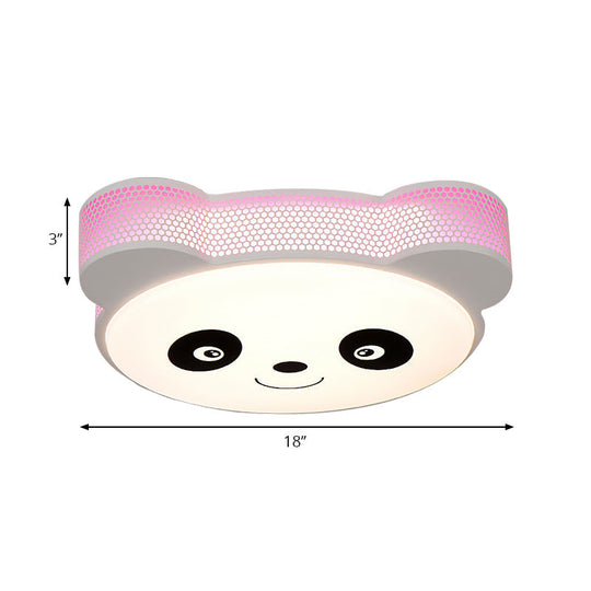 Kids' Cartoon Panda Flush Mount Ceiling Light - Acrylic Fixture for Kindergarten