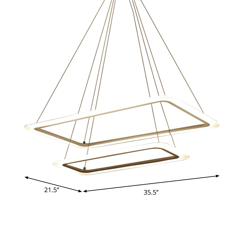 Acrylic 2/3/4-Tier Chandelier Lamp, Modern White LED Hanging Light Kit in Warm/White