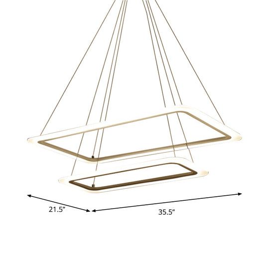 Acrylic 2/3/4-Tier Chandelier Lamp, Modern White LED Hanging Light Kit in Warm/White