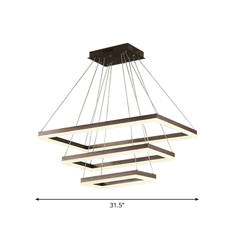 Contemporary Acrylic Led Pendant Coffee Chandelier Lamp - 3/4/5 Tiers