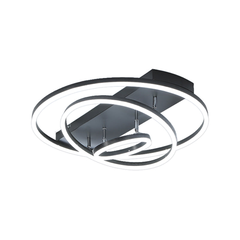 Contemporary Rotatable Led Ceiling Lamp In Black/Gold For Modern Bedrooms