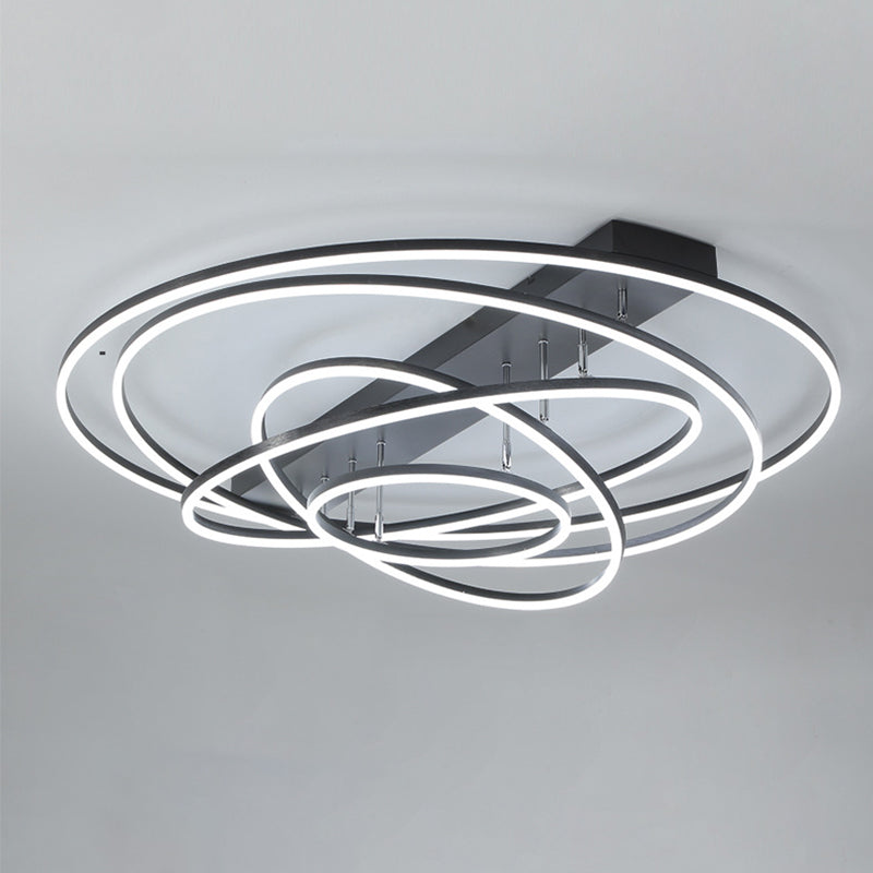 Contemporary Rotatable Led Ceiling Lamp In Black/Gold For Modern Bedrooms