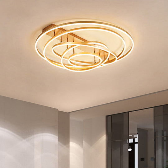 Contemporary Rotatable Led Ceiling Lamp In Black/Gold For Modern Bedrooms Gold / 5 Tiers & Above