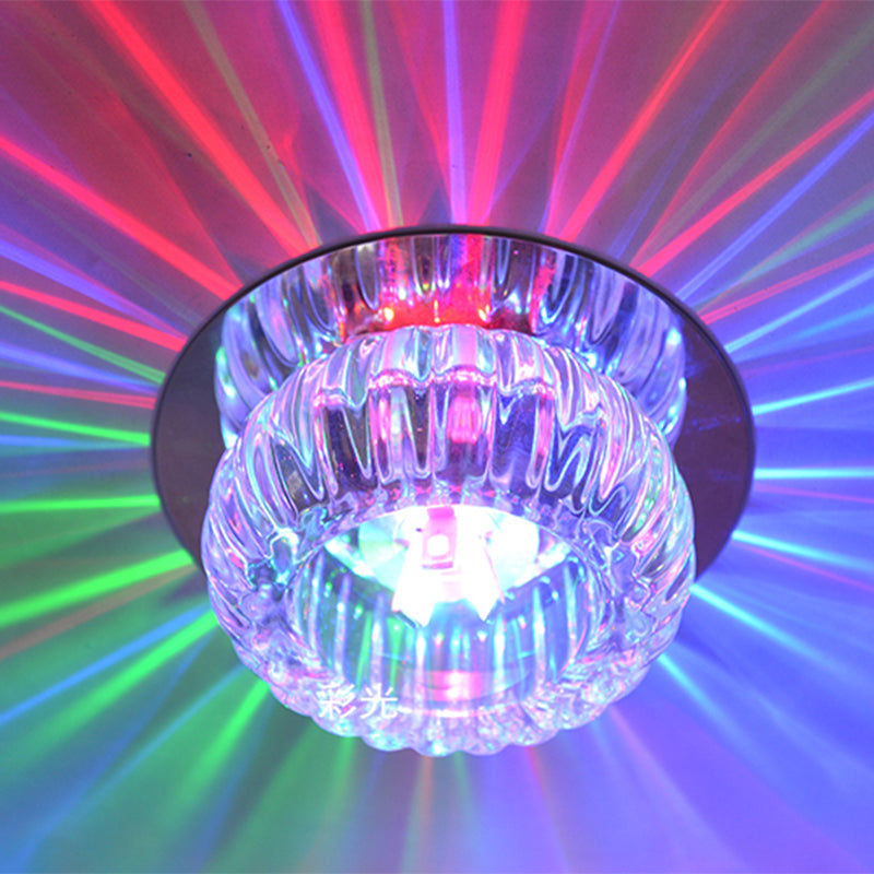 Crystal LED Mini Donut Ceiling Light: Modern Semi Flush Mounted Lamp (Warm/White/Multi Color)