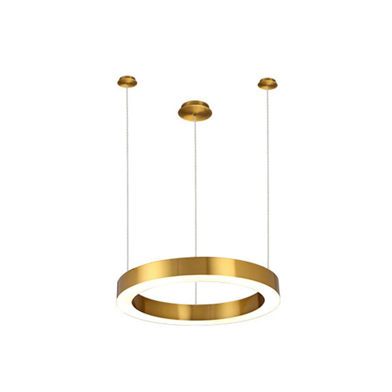 Polished Gold Led Pendant Lighting With Stainless Steel Chandelier Lamp