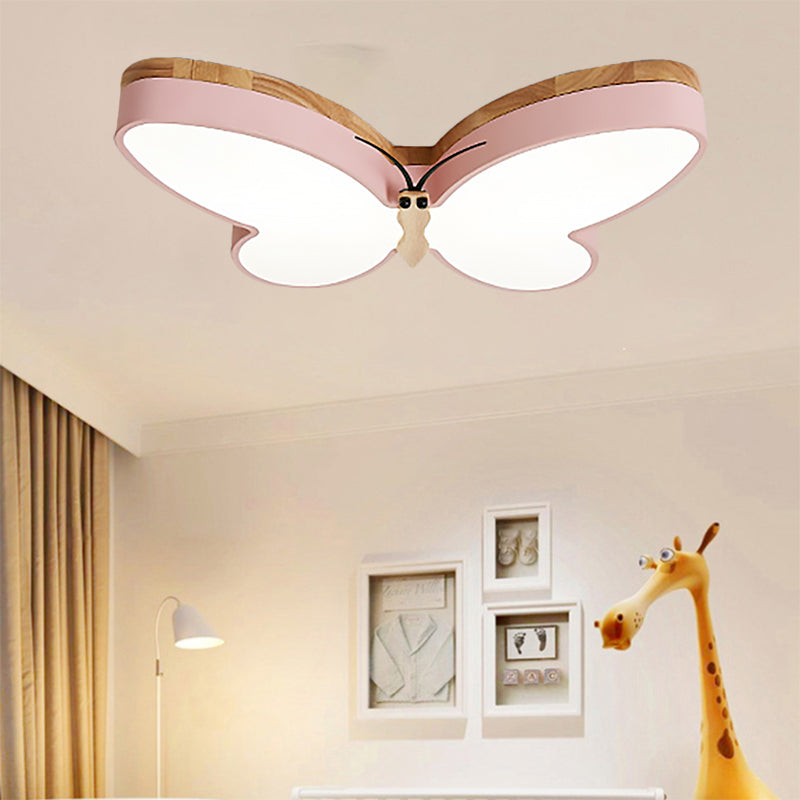 Contemporary Butterfly Acrylic LED Ceiling Light for Living Room - Flush Mount Design