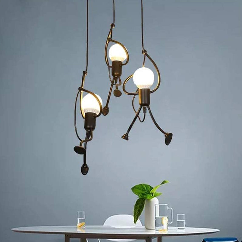 Artistic Metallic Hanging Ceiling Light For Small Spaces - Black Pendant Bedroom (1/3-Head) / B