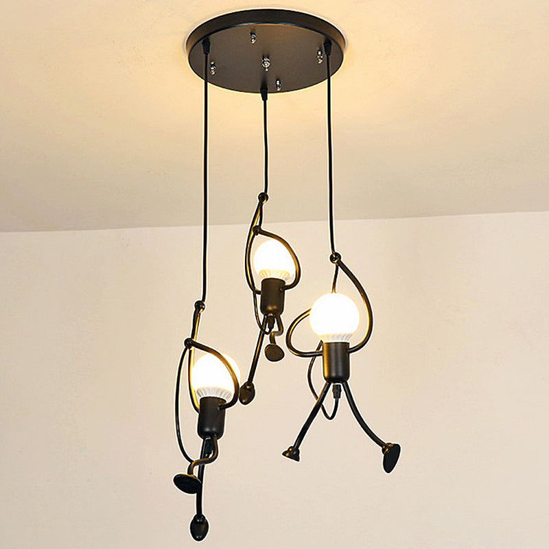 Artistic Metallic Hanging Ceiling Light For Small Spaces - Black Pendant Bedroom (1/3-Head)