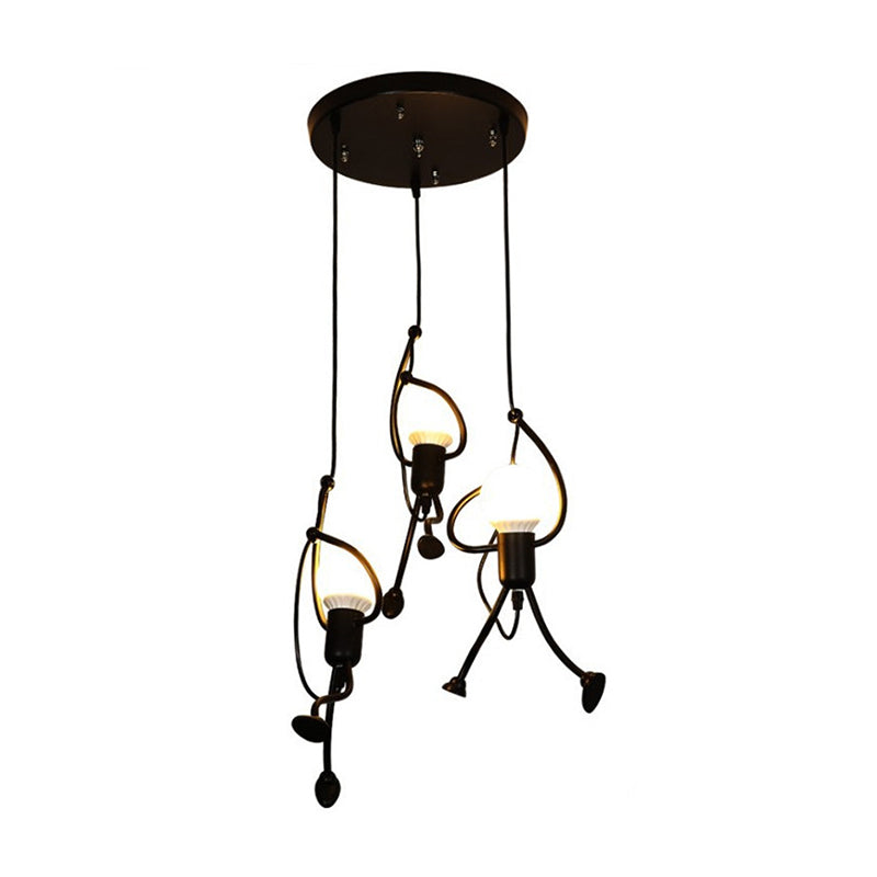 Artistic Metallic Hanging Ceiling Light For Small Spaces - Black Pendant Bedroom (1/3-Head)