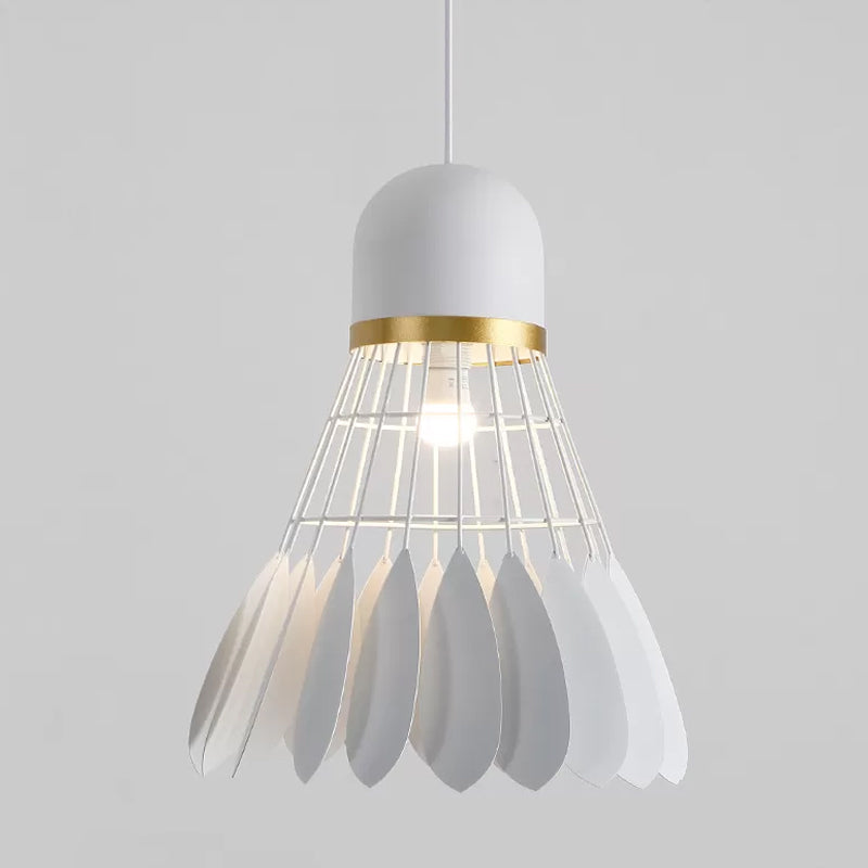 Modern Badminton Hanging Lamp - Artistic Metallic Pendant Ceiling Light For Dining Room