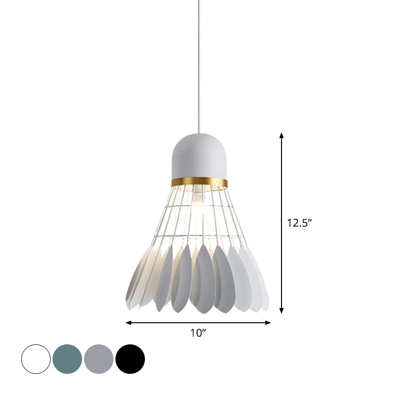 Modern Badminton Hanging Lamp - Artistic Metallic Pendant Ceiling Light For Dining Room