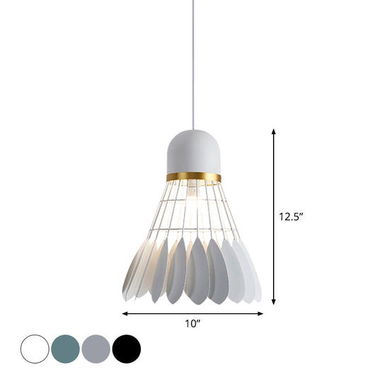 Modern Badminton Hanging Lamp - Artistic Metallic Pendant Ceiling Light For Dining Room