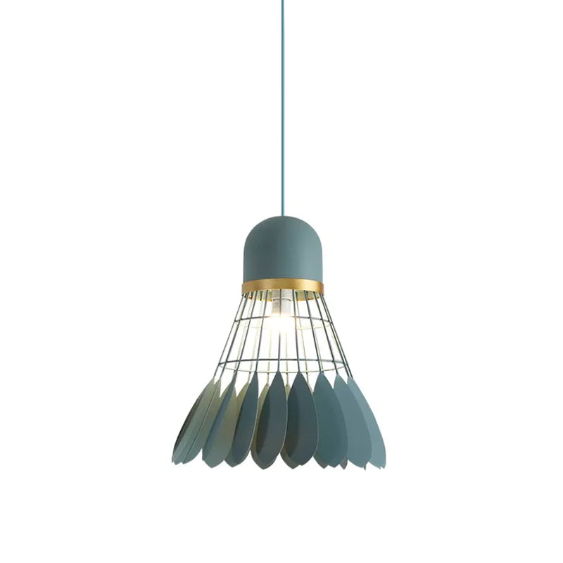 Modern Badminton Hanging Lamp - Artistic Metallic Pendant Ceiling Light For Dining Room