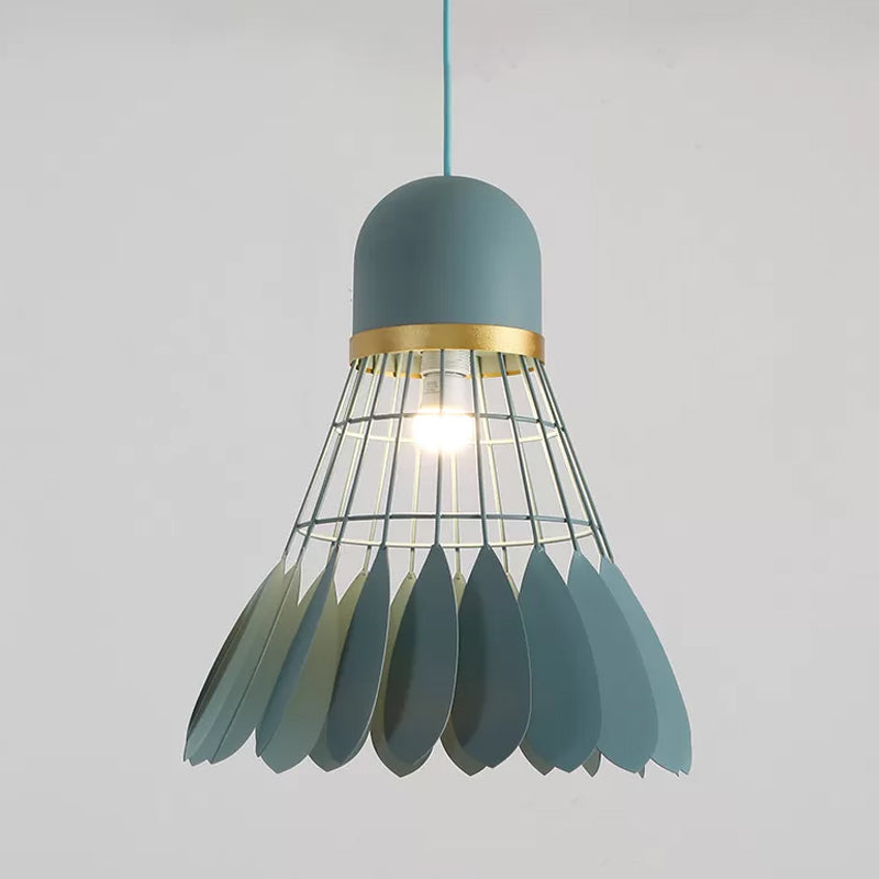 Modern Badminton Hanging Lamp - Artistic Metallic Pendant Ceiling Light For Dining Room