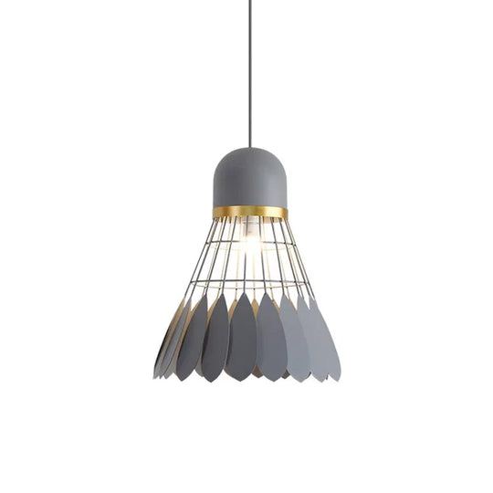 Modern Badminton Hanging Lamp - Artistic Metallic Pendant Ceiling Light For Dining Room