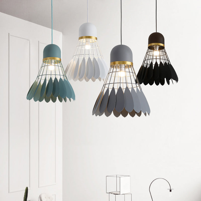 Modern Badminton Hanging Lamp - Artistic Metallic Pendant Ceiling Light For Dining Room