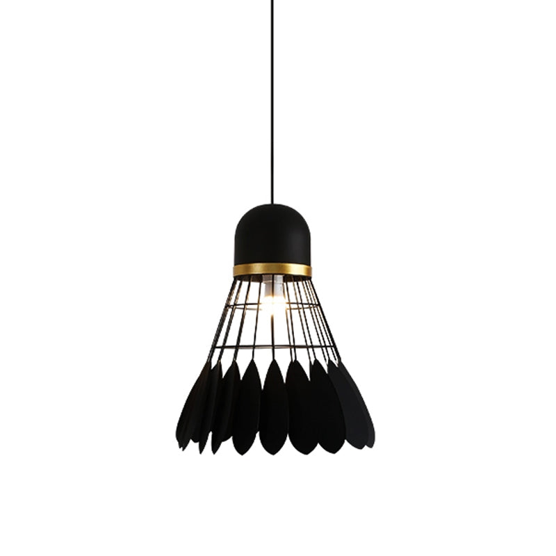 Modern Badminton Hanging Lamp - Artistic Metallic Pendant Ceiling Light For Dining Room