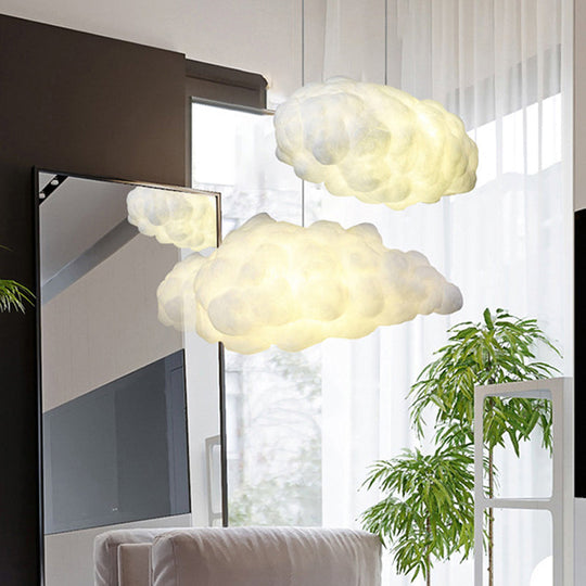 Cloudy Pendant Light Artistry Fabric 1-Head Ceiling - White