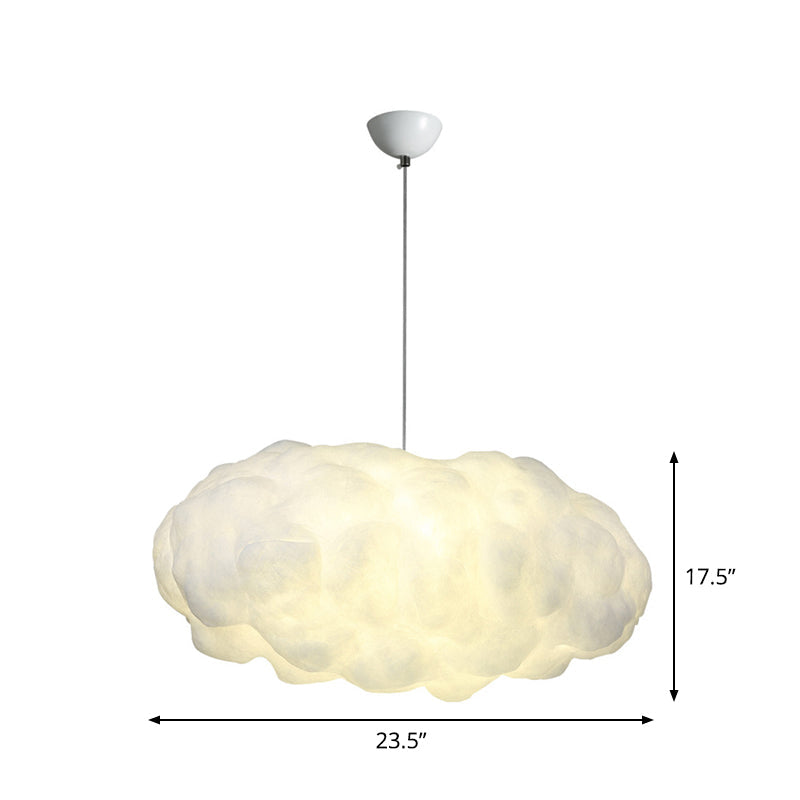 Cloudy Pendant Light Artistry Fabric 1-Head Ceiling - White