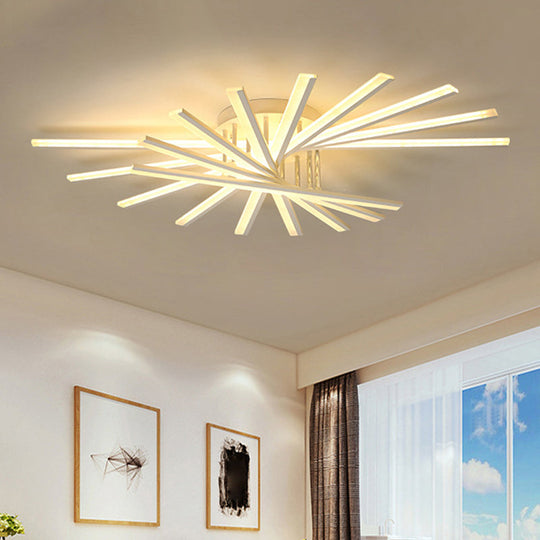 Modern Spiral Design Led Ceiling Lamp - Metallic Finish 5/9-Light Black/White Warm/White Light 9 /