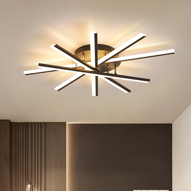 Modern Spiral Design Led Ceiling Lamp - Metallic Finish 5/9-Light Black/White Warm/White Light 5 /